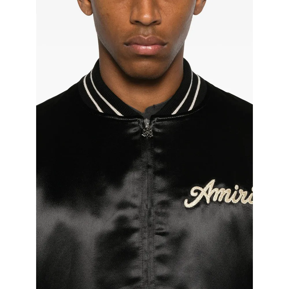 Amiri Black Satin Bomber Jacket sold by Lord & Taylor product image thumbnail 3
