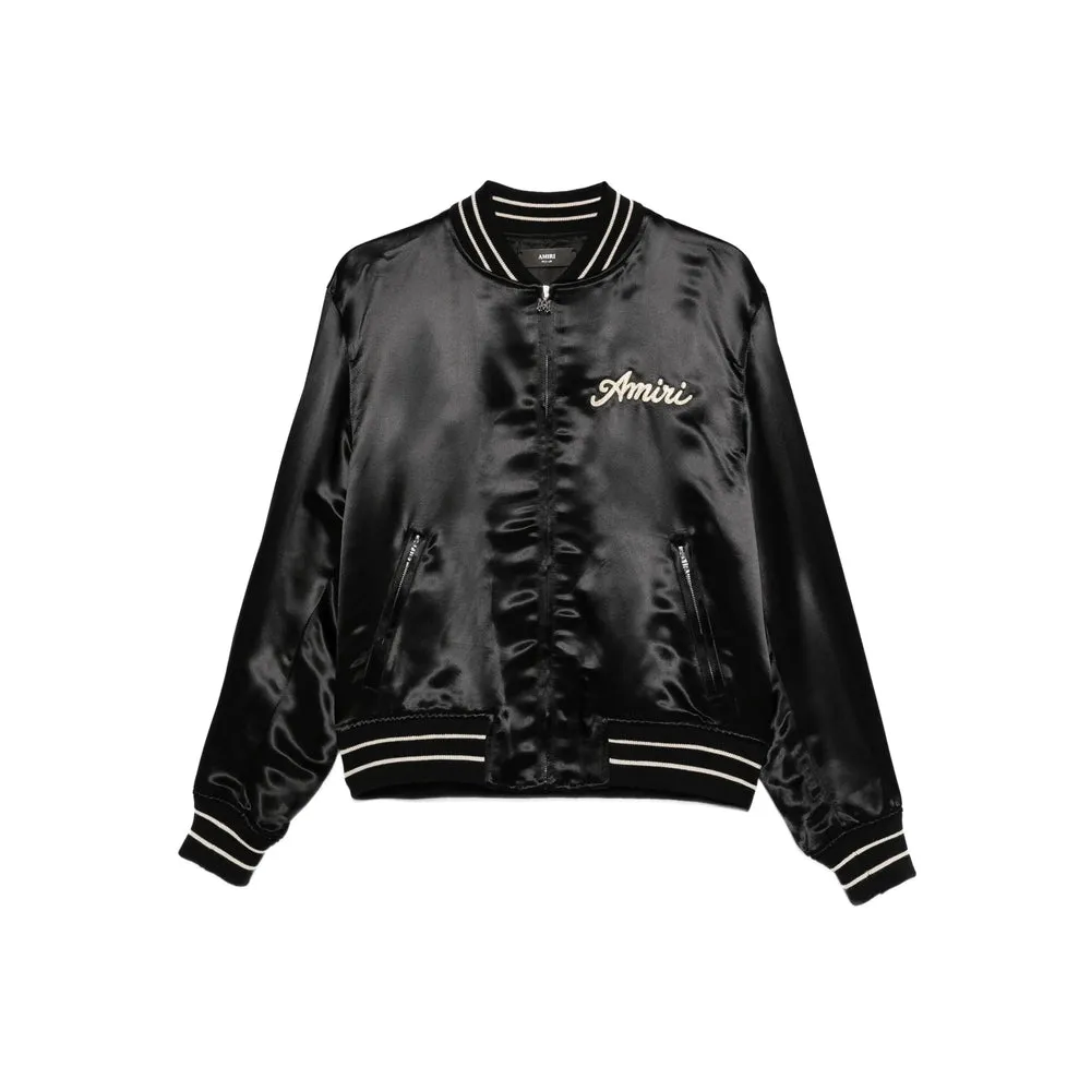 Amiri Black Satin Bomber Jacket sold by Lord & Taylor