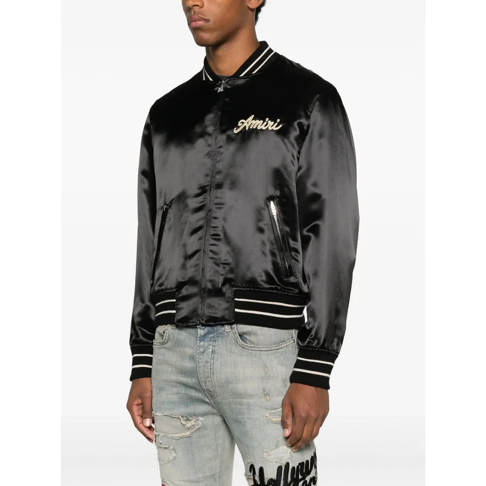 Amiri Black Satin Bomber Jacket sold by Lord & Taylor product image thumbnail 2