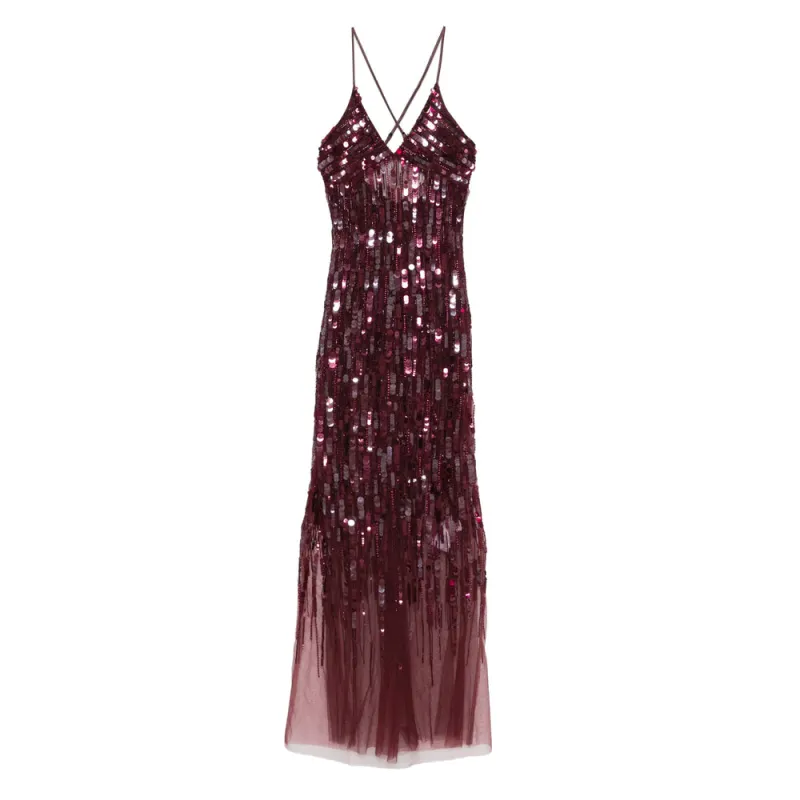 Elisabetta Franchi Burgundy Dress made by Lord & Taylor