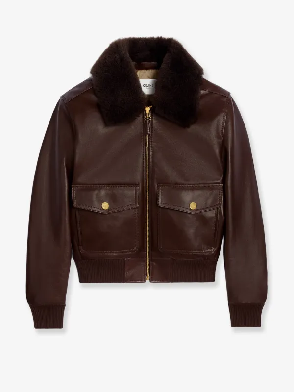 Leather Jacket with Removable Collar sold by Lord & Taylor