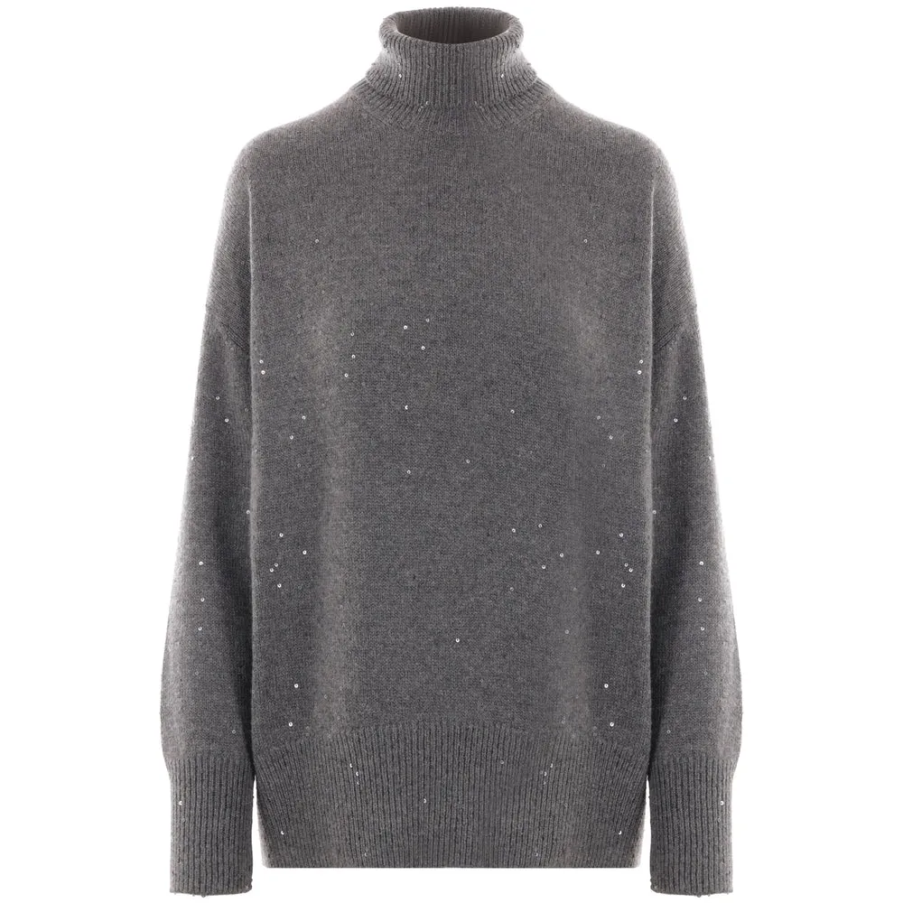 Brunello Cucinelli Grey Cashmere-Silk Sweater sold by Lord & Taylor