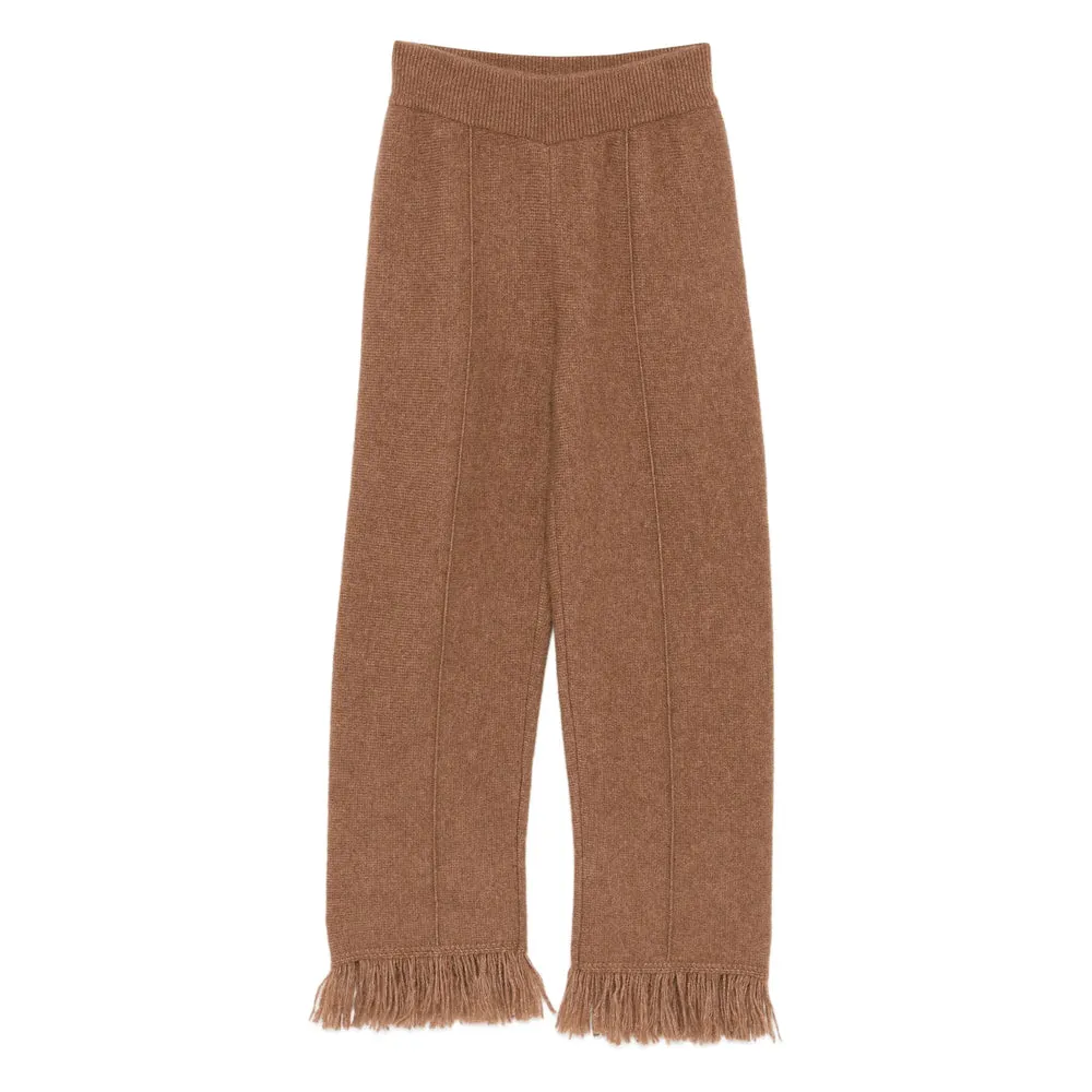 Alanui Brown Fringed Hem Trousers sold by Lord & Taylor