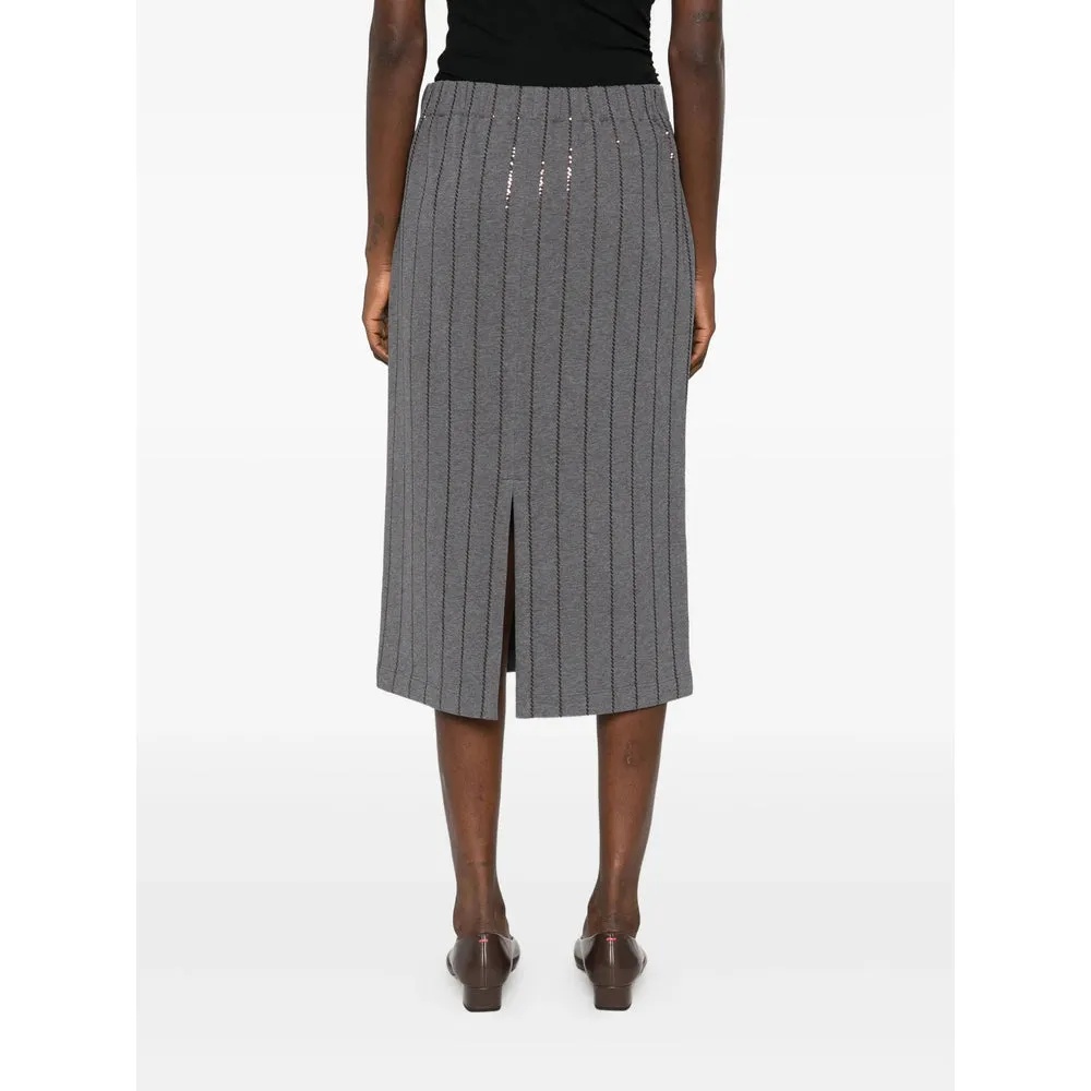 Brunello Cucinelli Grey Pencil Skirt sold by Lord & Taylor product image thumbnail 4