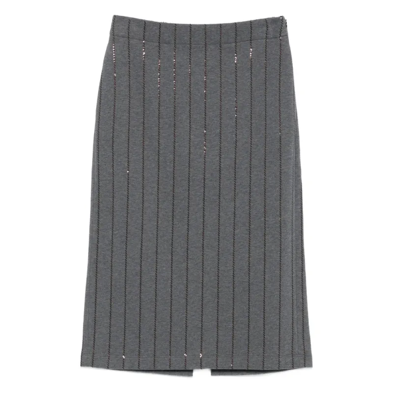 Brunello Cucinelli Grey Pencil Skirt sold by Lord & Taylor