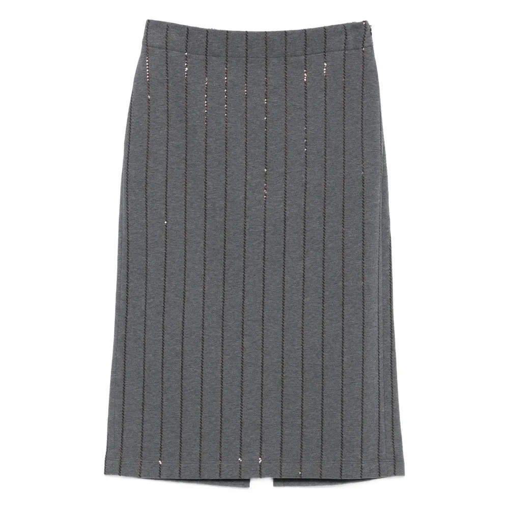 Brunello Cucinelli Grey Pencil Skirt sold by Lord & Taylor
