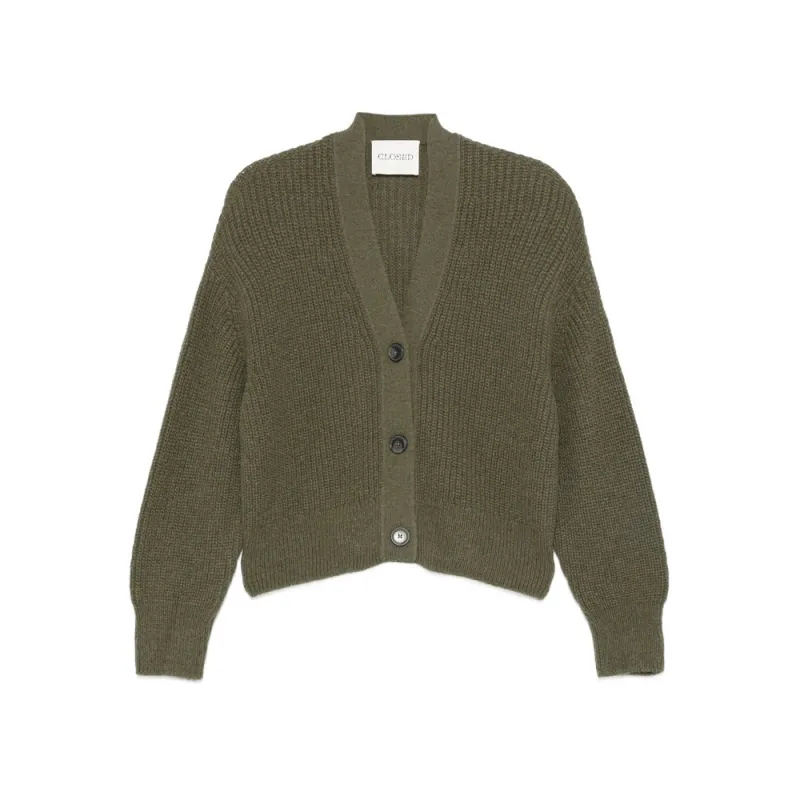 Olive Green Ribbed Knit Cardigan sold by Lord & Taylor