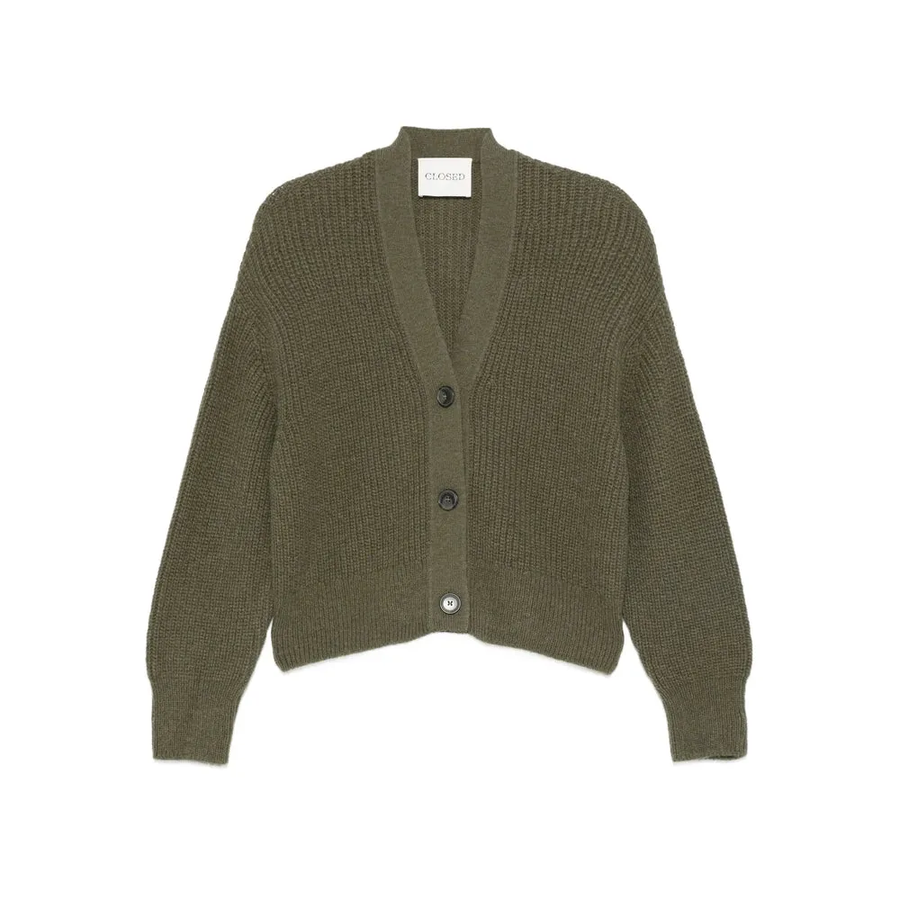 Olive Green Ribbed Knit Cardigan sold by Lord & Taylor