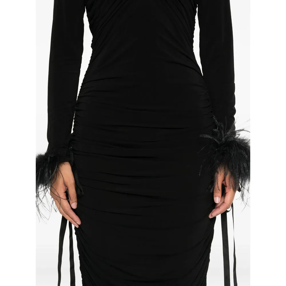 Pinko Black Dress with Feather Cuffs sold by Lord & Taylor product image thumbnail 3