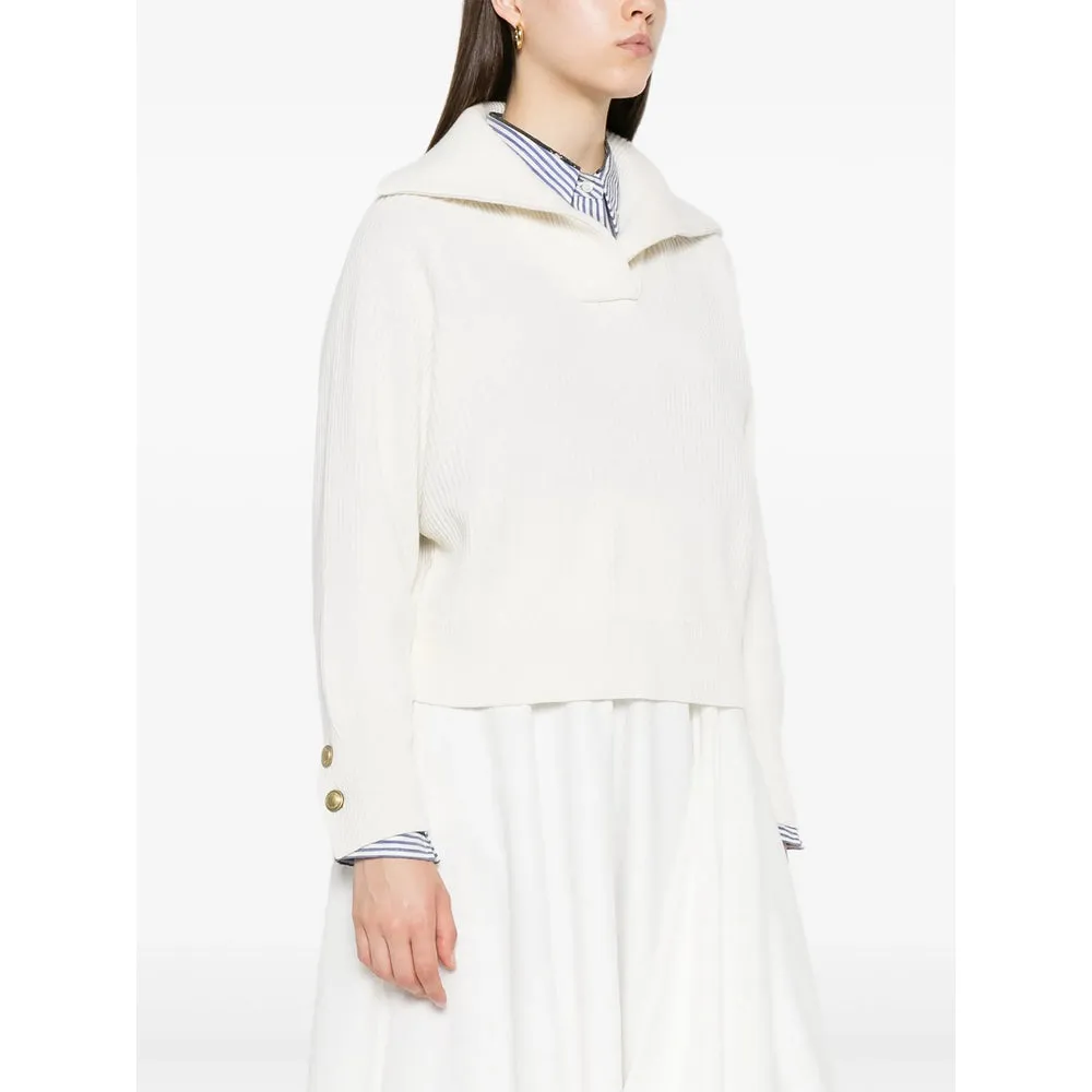 Brunello Cucinelli White V-Neck Sweater sold by Lord & Taylor product image thumbnail 5