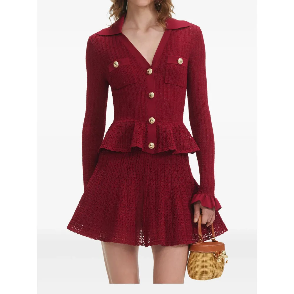 Burgundy Flared Hem Dress sold by Lord & Taylor