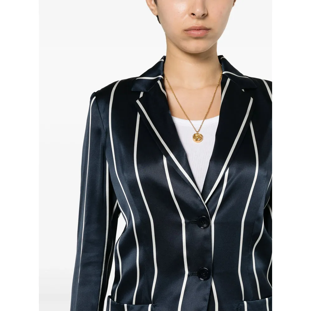 Kiton Navy Blue and White Striped Jacket sold by Lord & Taylor product image thumbnail 5