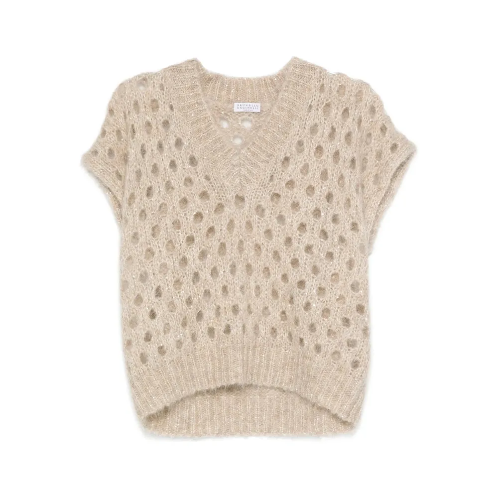 Brunello Cucinelli Sleeveless V-Neck Sweater sold by Lord & Taylor