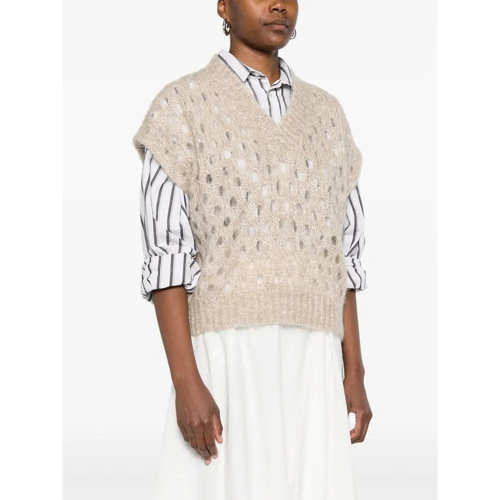 Brunello Cucinelli Sleeveless V-Neck Sweater sold by Lord & Taylor product image thumbnail 5