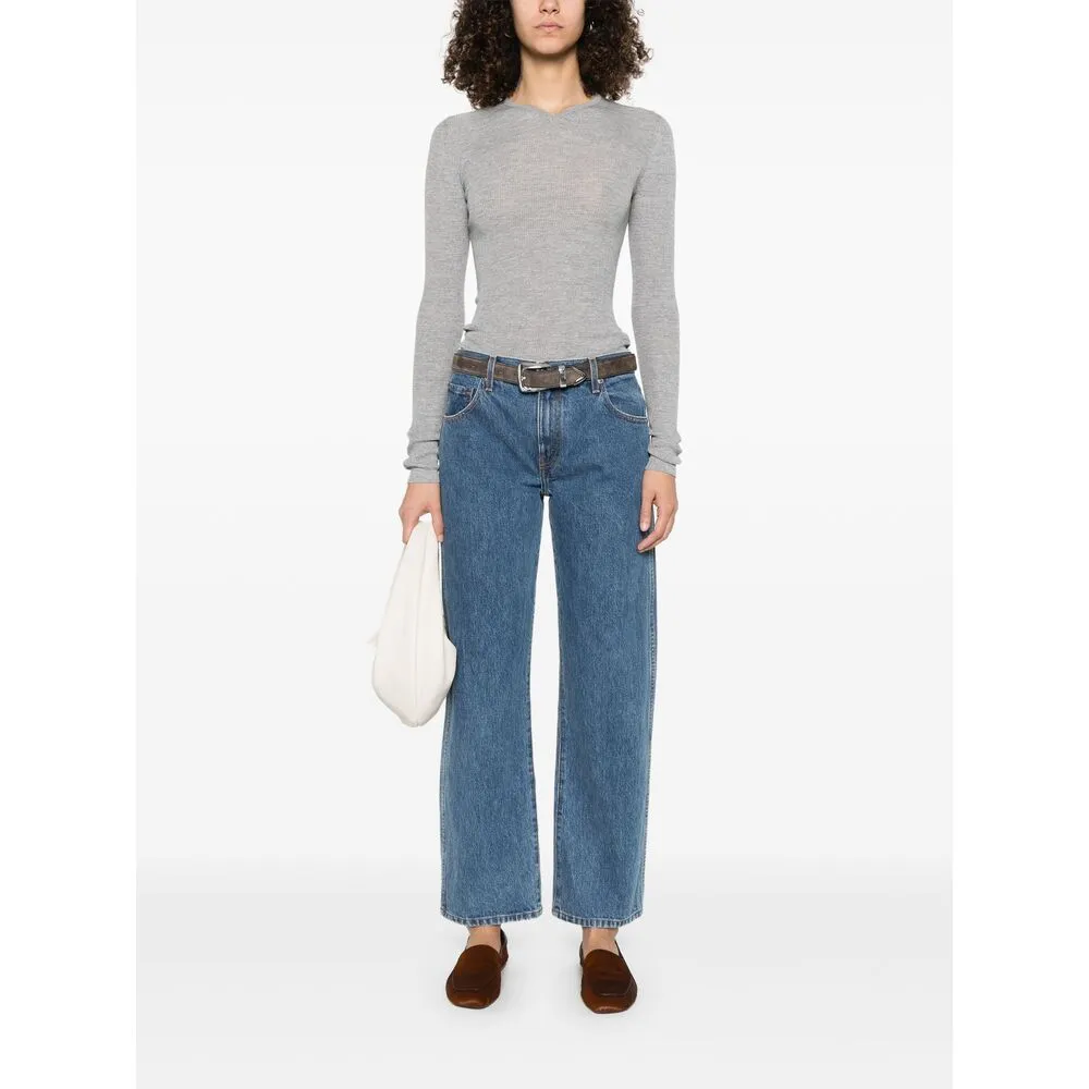 Khaite Light Grey V-Neck Sweater sold by Lord & Taylor product image thumbnail 5