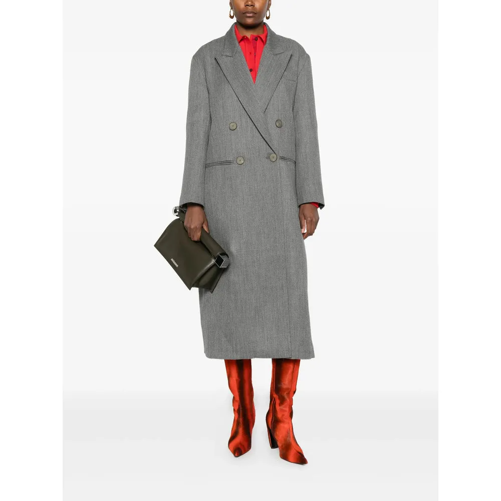 Grey Double-Breasted Coat sold by Lord & Taylor product image thumbnail 4