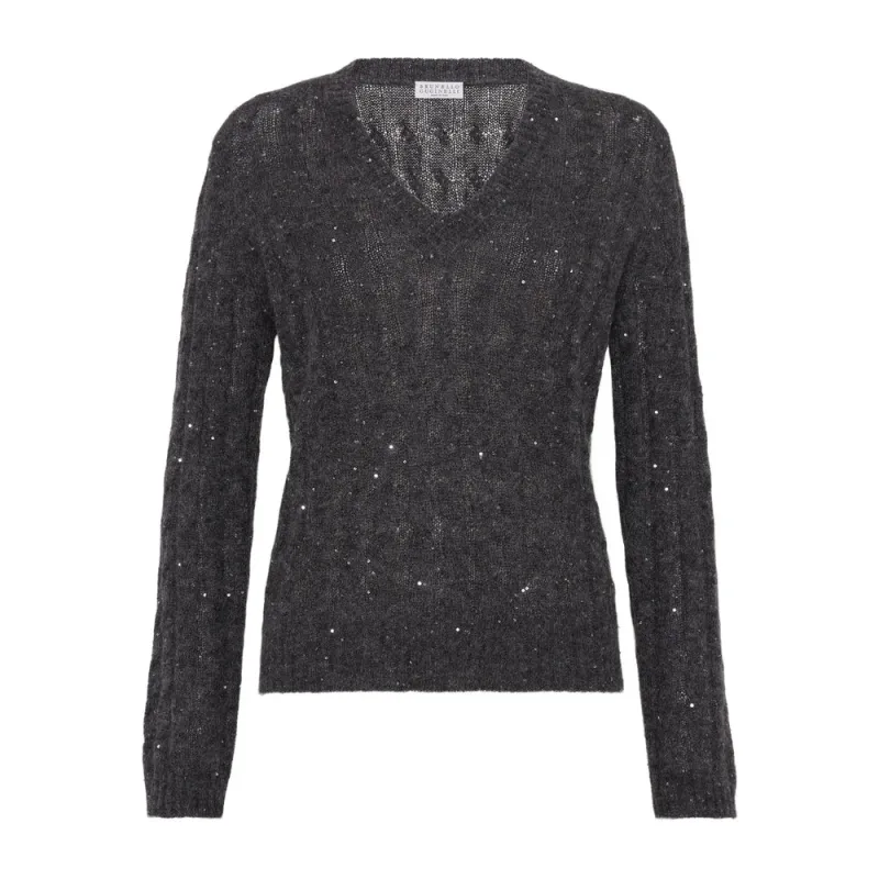 Brunello Cucinelli Anthracite Grey Sweater sold by Lord & Taylor