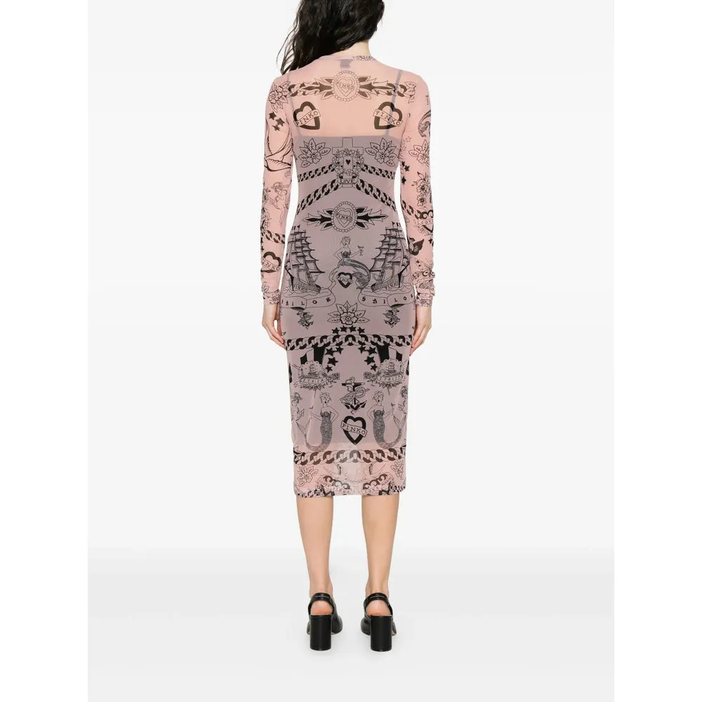 Blush Pink Tattoo Print Dress sold by Lord & Taylor product image thumbnail 4