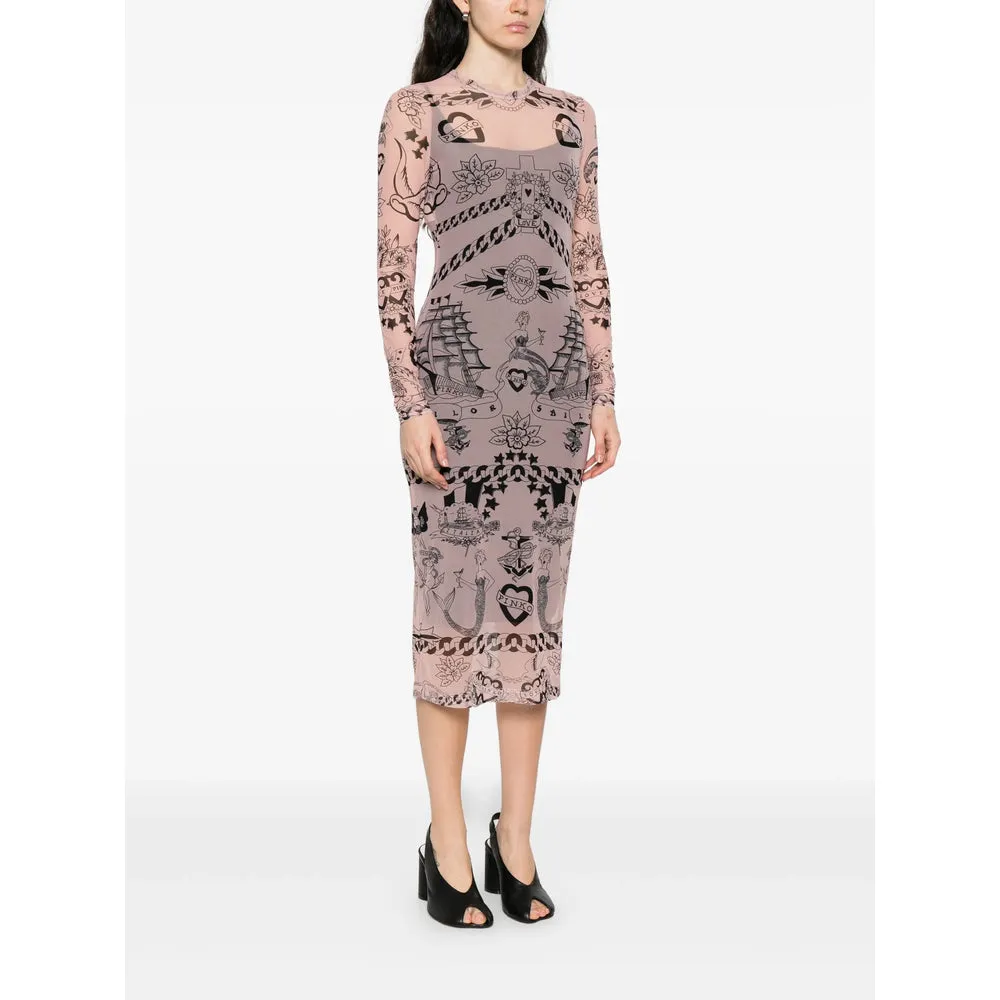 Blush Pink Tattoo Print Dress sold by Lord & Taylor product image thumbnail 5