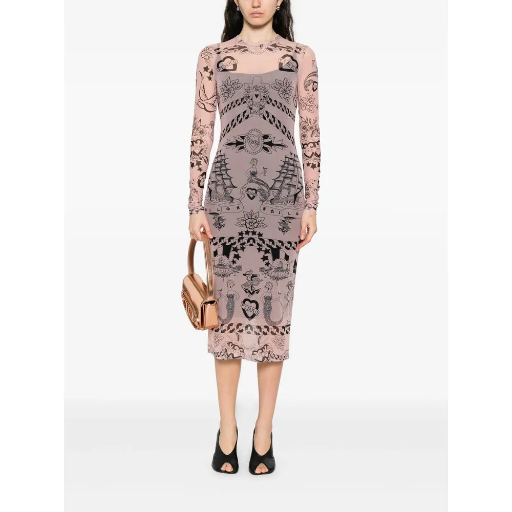 Blush Pink Tattoo Print Dress sold by Lord & Taylor product image thumbnail 2