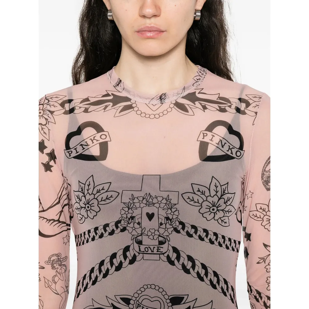 Blush Pink Tattoo Print Dress sold by Lord & Taylor product image thumbnail 3