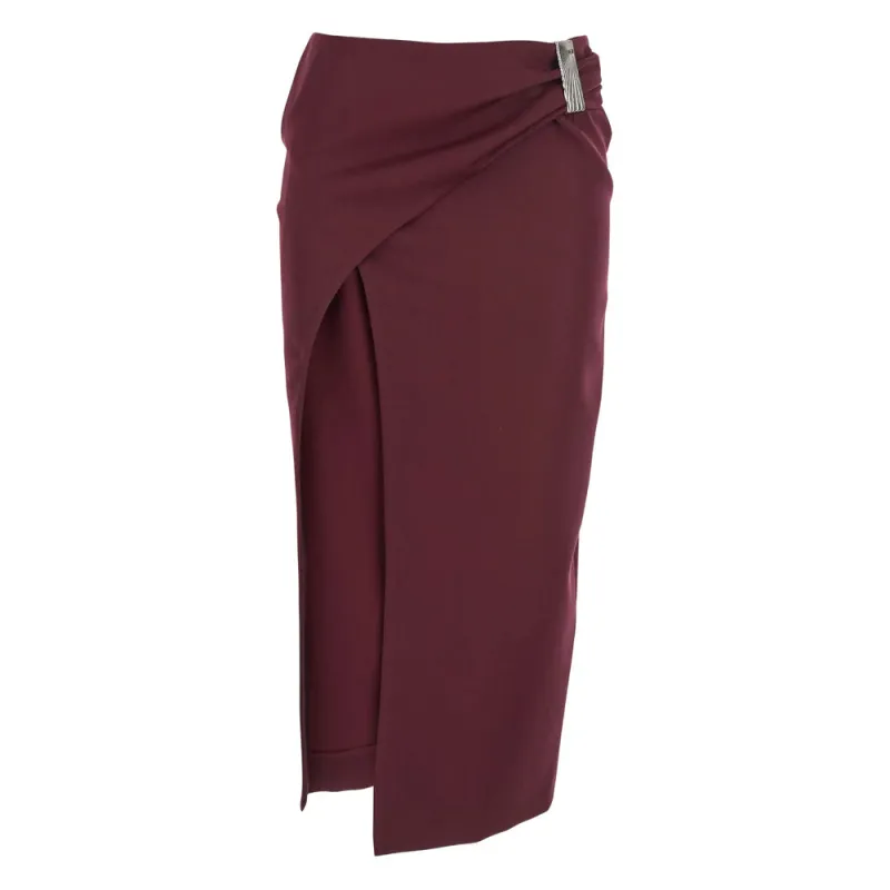 The Attico Burgundy Midi Skirt sold by Lord & Taylor