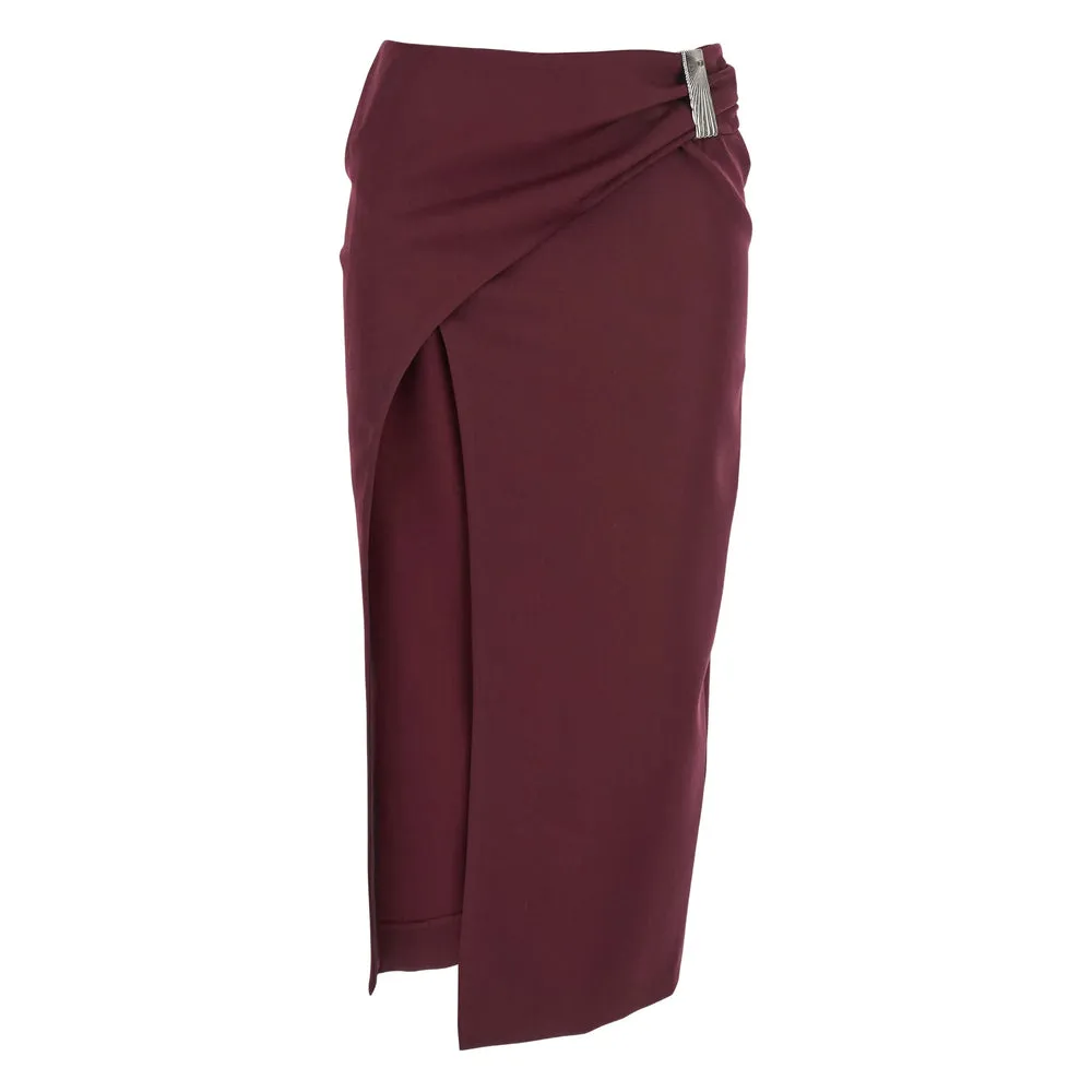 The Attico Burgundy Midi Skirt sold by Lord & Taylor