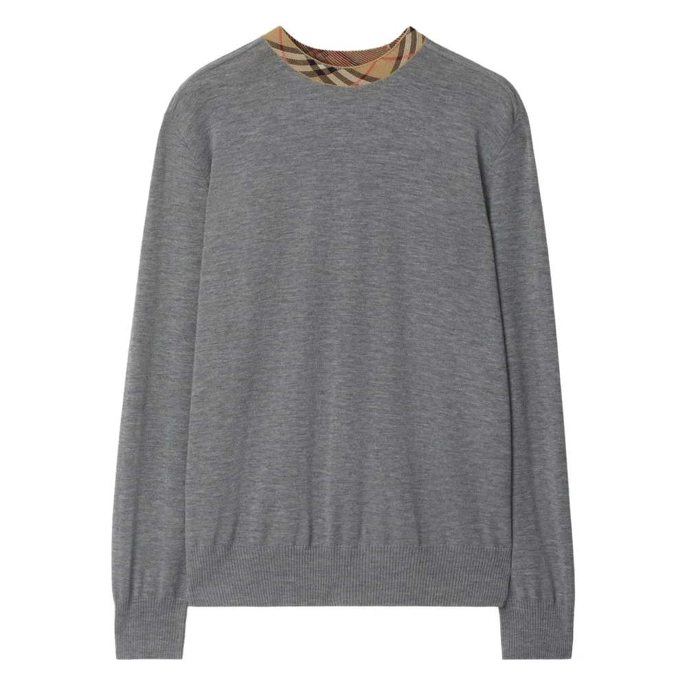 Burberry Grey Crew Neck Sweater sold by Lord & Taylor