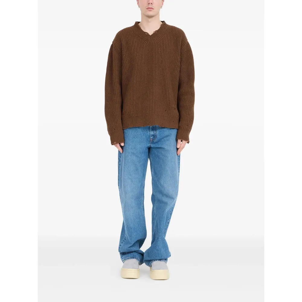 Brown V-Neck Sweater by Mm6 Maison Margiela sold by Lord & Taylor product image thumbnail 5
