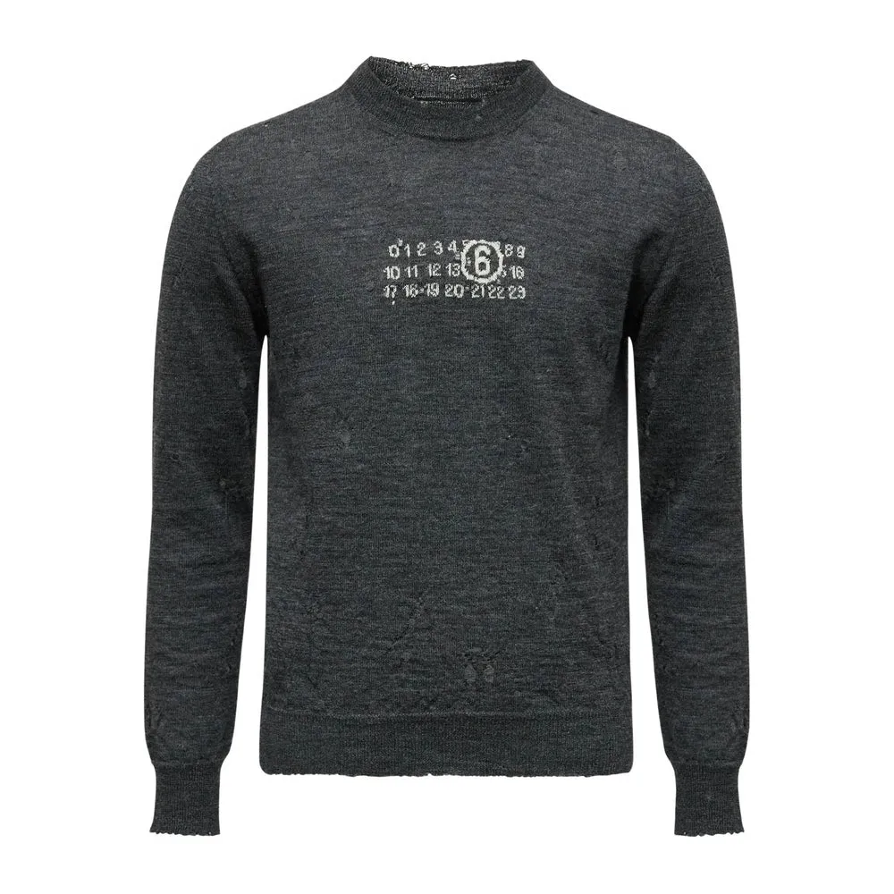 Charcoal Grey Numeric Graphic Sweater sold by Lord & Taylor