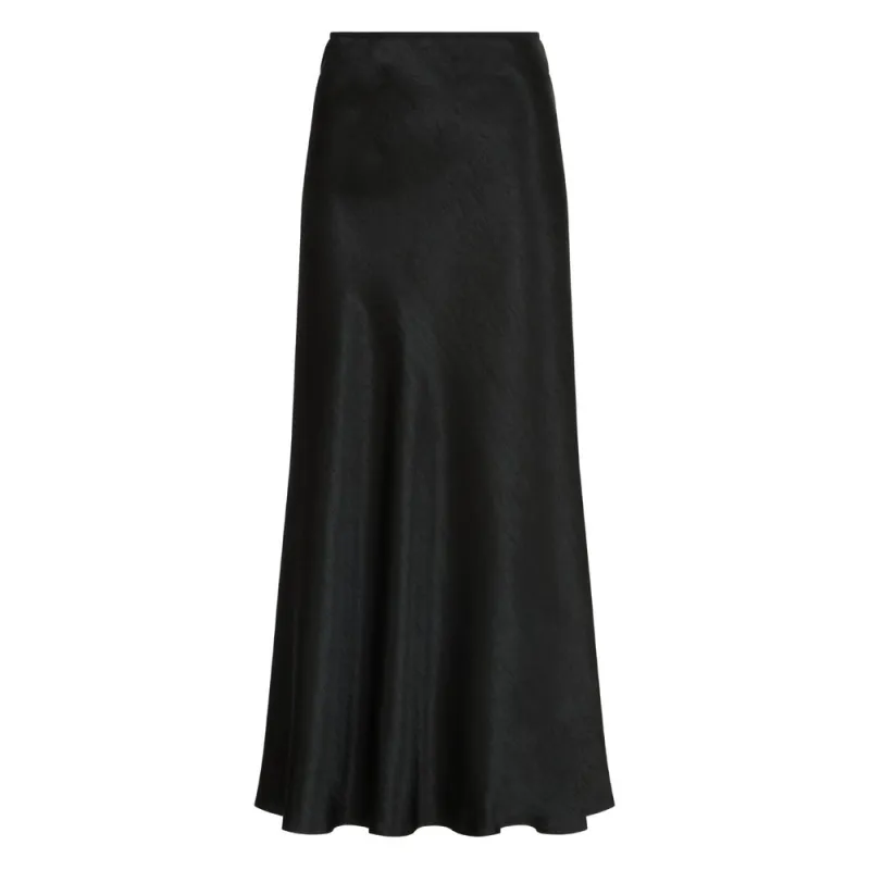 Maison Margiela Black Satin Midi Skirt sold by Lord & Taylor