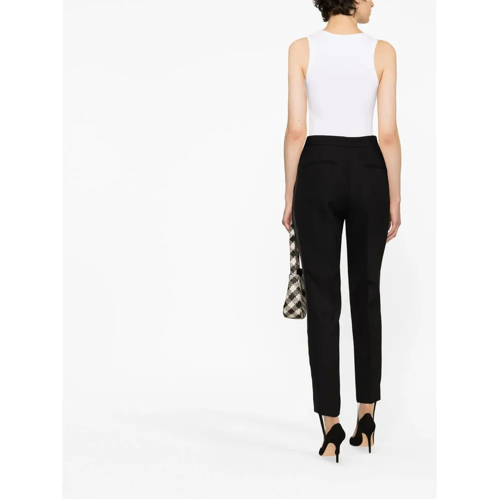 Black Silk High Waist Slim Cut Trousers sold by Lord & Taylor product image thumbnail 2