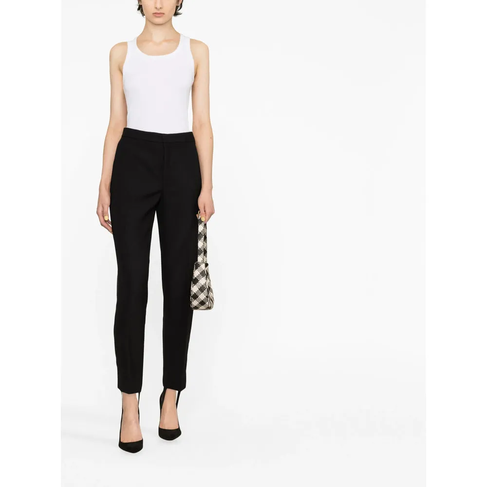 Black Silk High Waist Slim Cut Trousers sold by Lord & Taylor product image thumbnail 3