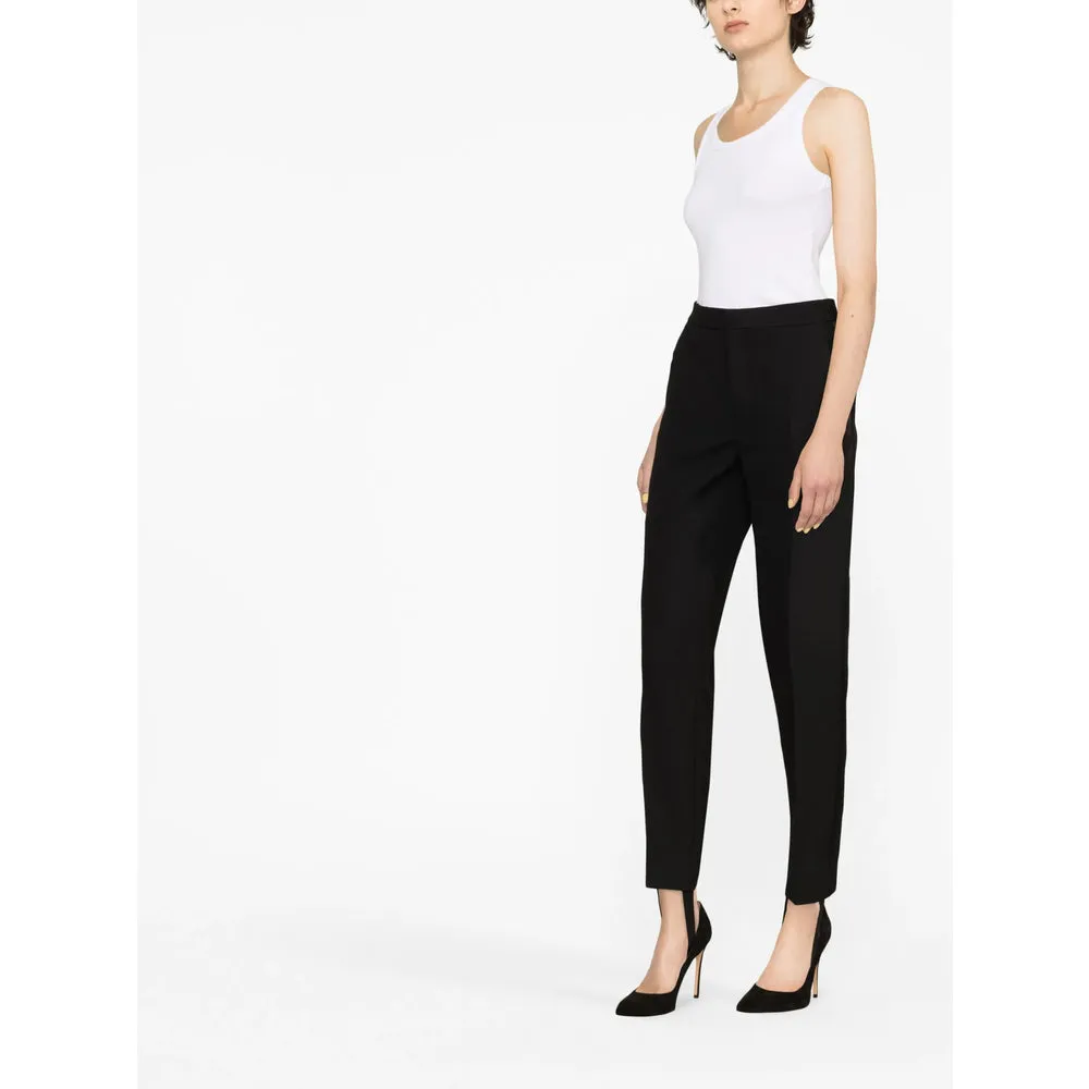 Black Silk High Waist Slim Cut Trousers sold by Lord & Taylor product image thumbnail 4