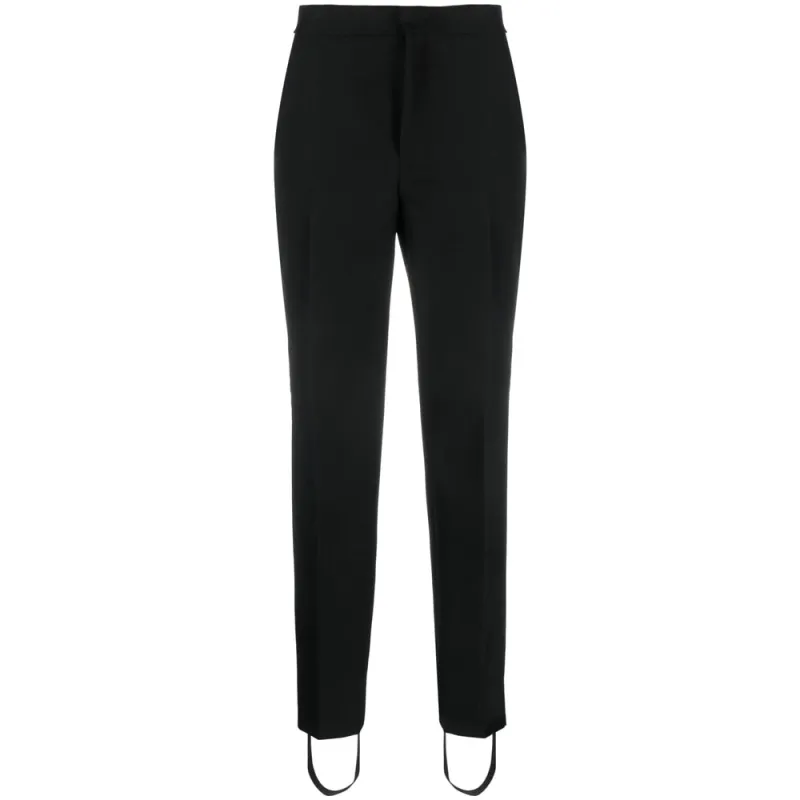 Black Silk High Waist Slim Cut Trousers sold by Lord & Taylor
