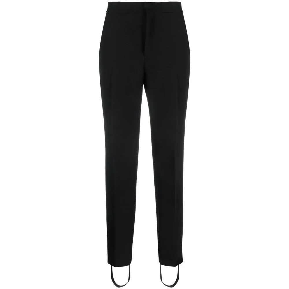 Black Silk High Waist Slim Cut Trousers sold by Lord & Taylor