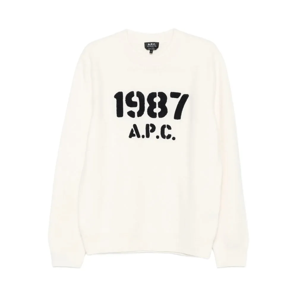 A.P.C. Off-White Graphic Sweater sold by Lord & Taylor
