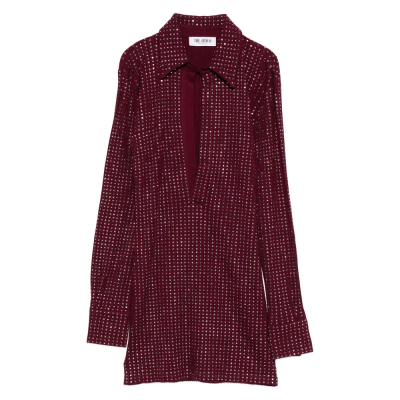 Burgundy Crystal Embellished Dress sold by Lord & Taylor