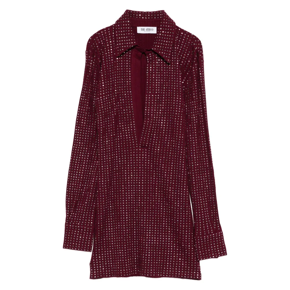 Burgundy Crystal Embellished Dress sold by Lord & Taylor