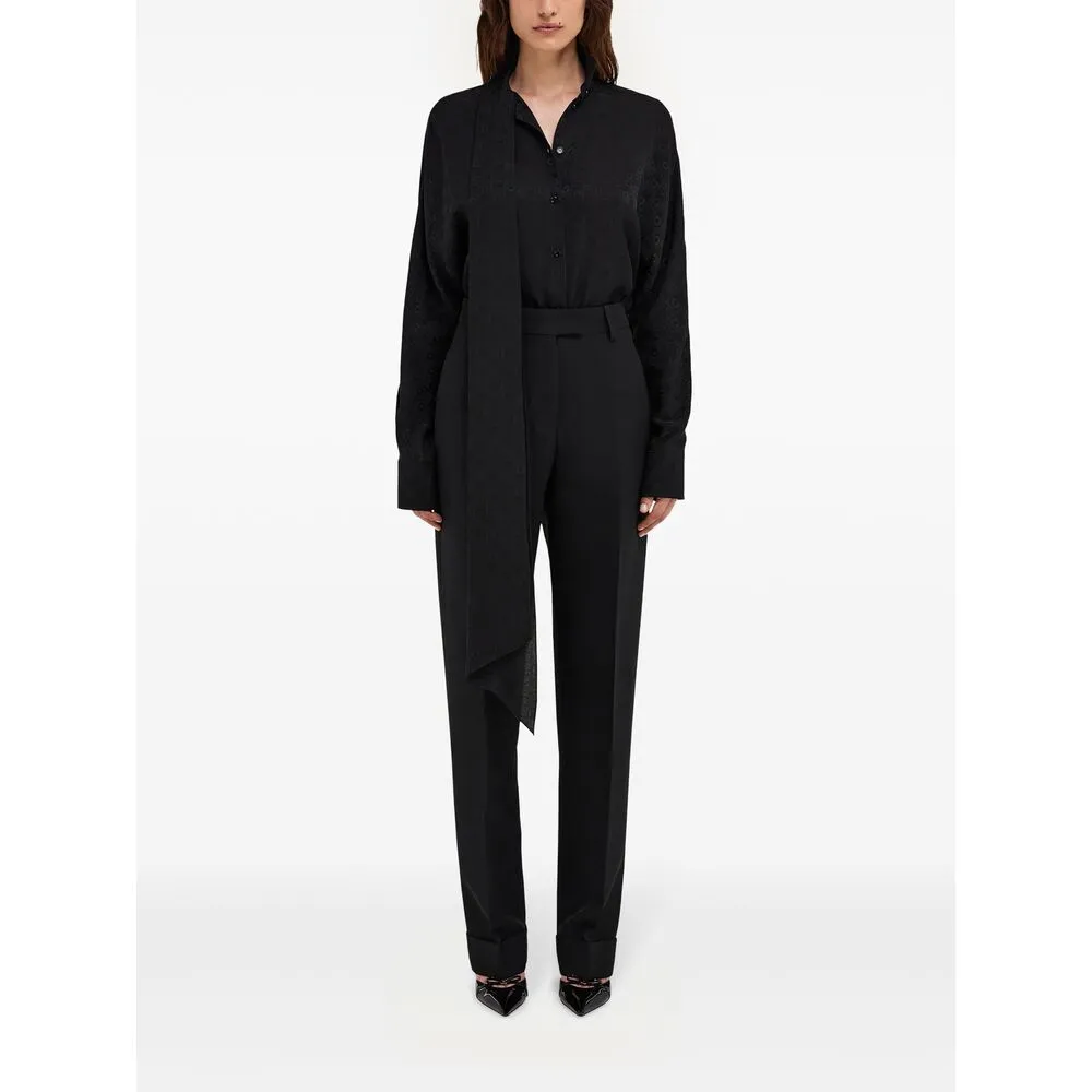 Black Silk Shirt with Sash Detail sold by Lord & Taylor product image thumbnail 4