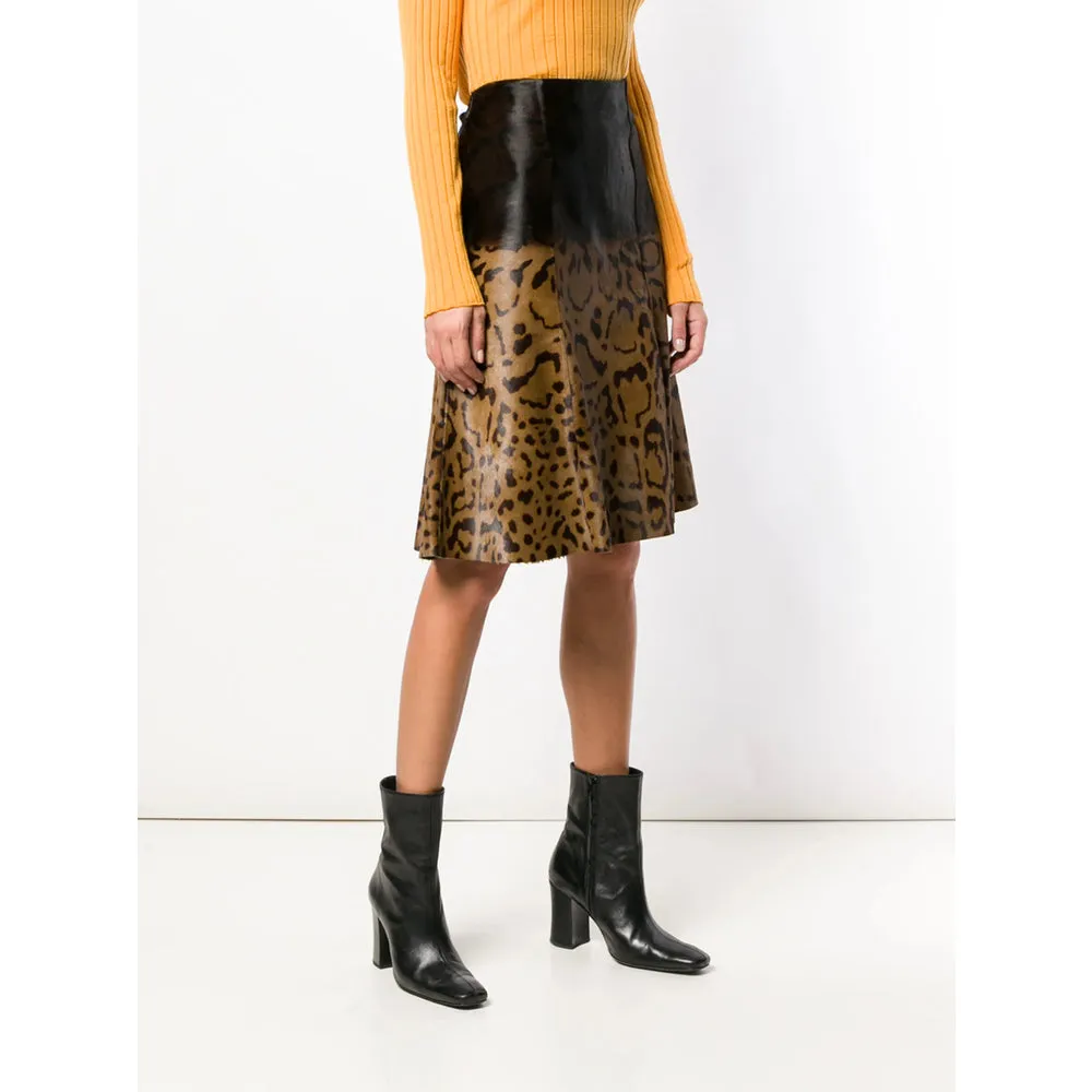 Ferragamo Animal Print Leather Skirt sold by Lord & Taylor product image thumbnail 3