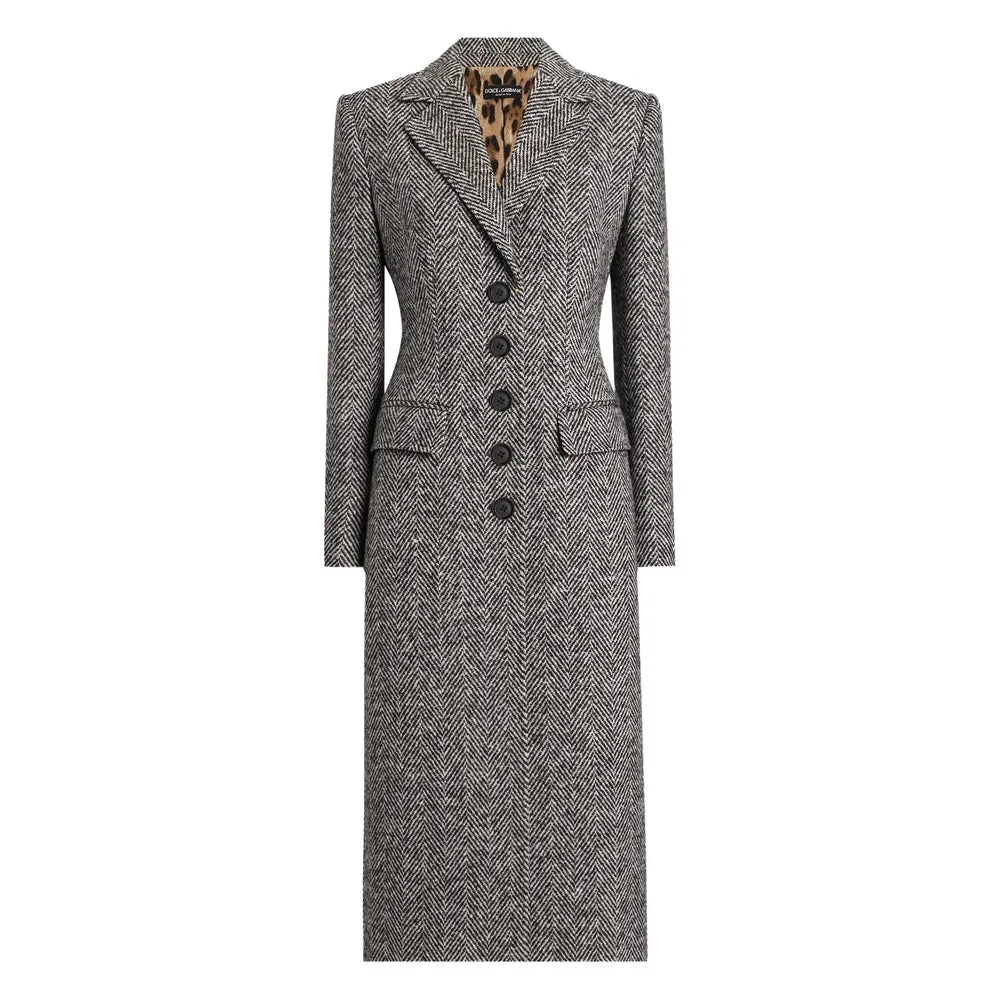 Dolce & Gabbana Grey Herringbone Coat sold by Lord & Taylor