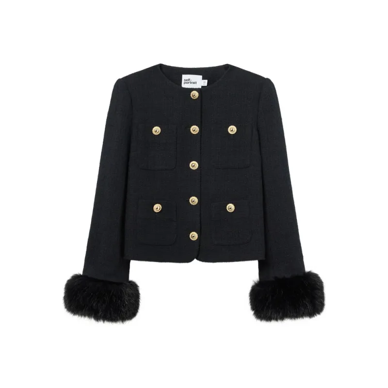 Cropped Black Bouclé Jacket sold by Lord & Taylor