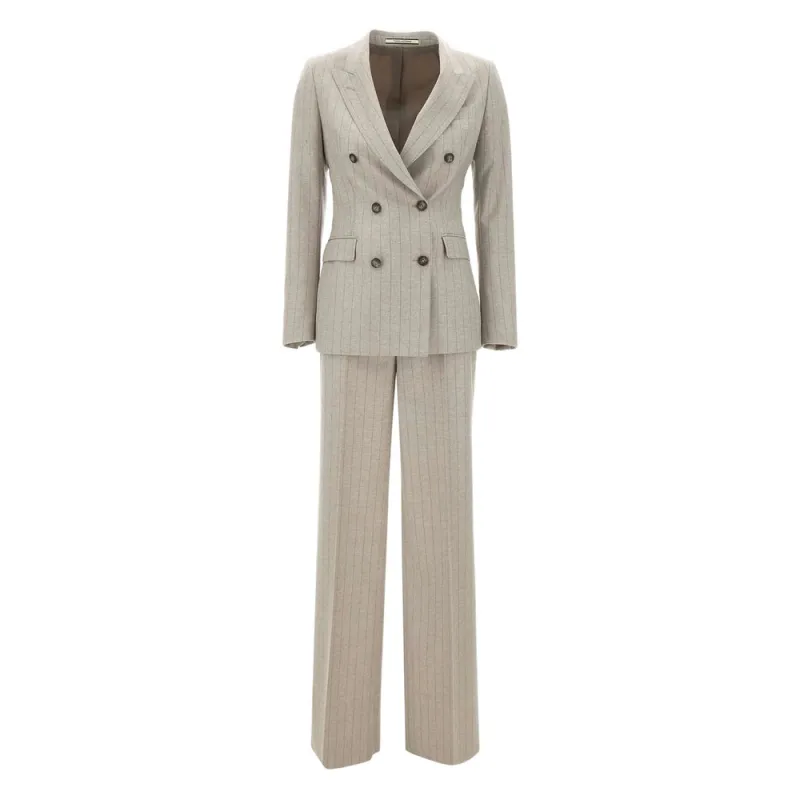 Beige Pinstripe Tailleur Jacket sold by Lord & Taylor