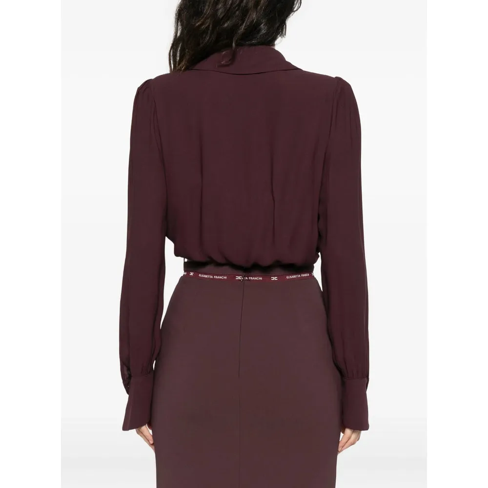 Elisabetta Franchi Brown Wrap Shirt sold by Lord & Taylor product image thumbnail 3