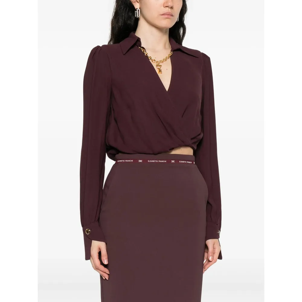 Elisabetta Franchi Brown Wrap Shirt sold by Lord & Taylor product image thumbnail 4