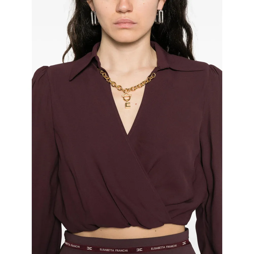 Elisabetta Franchi Brown Wrap Shirt sold by Lord & Taylor product image thumbnail 5