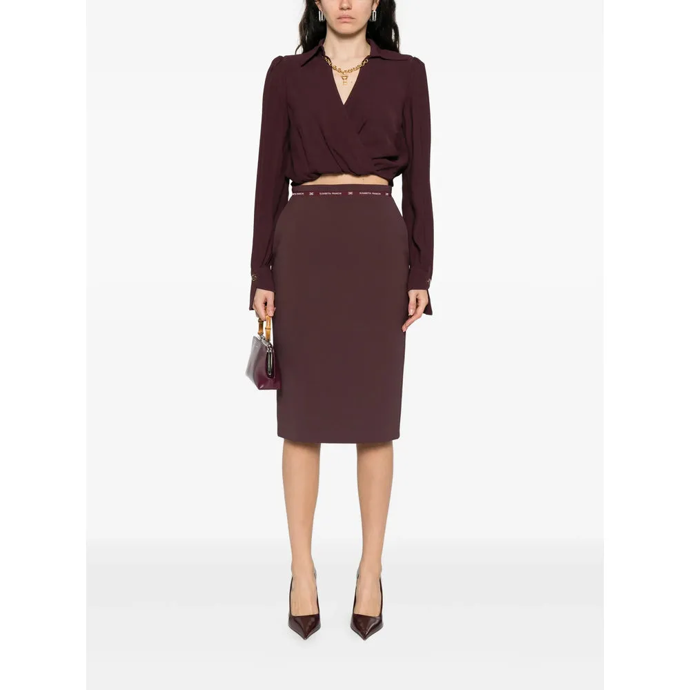 Elisabetta Franchi Brown Wrap Shirt sold by Lord & Taylor product image thumbnail 2