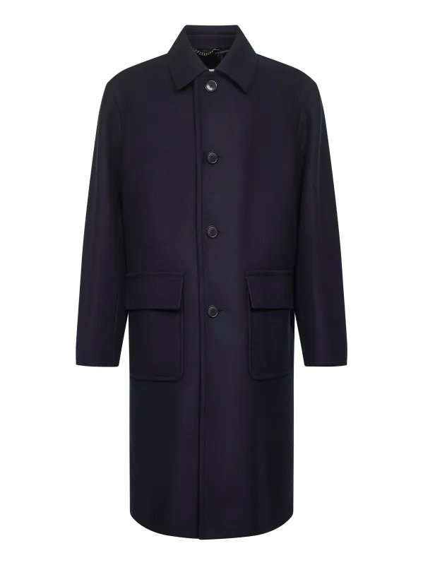 Blue Wool Blend Single-Breasted Coat sold by Lord & Taylor