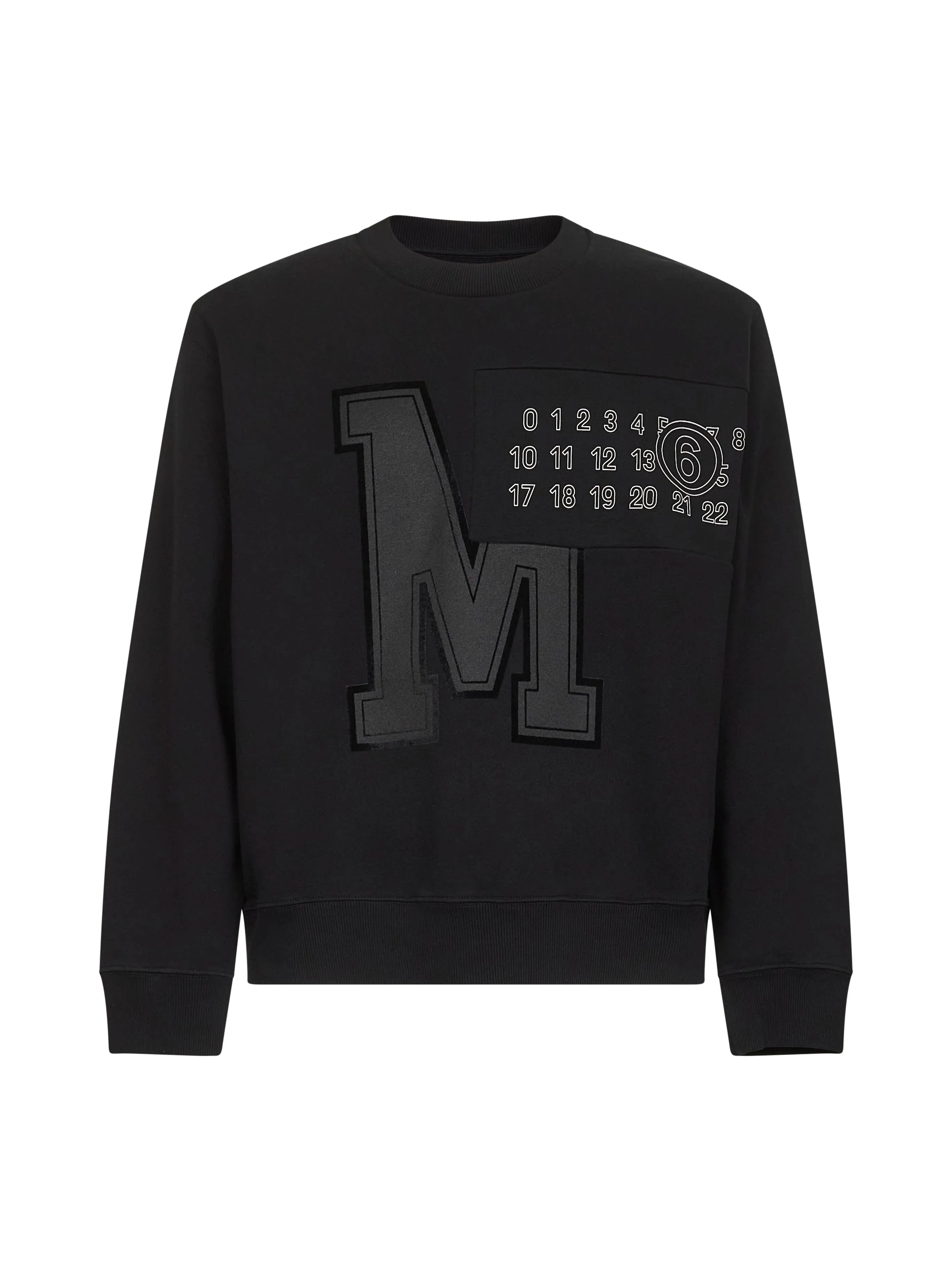 Black Cotton MM6 Numeric Signature Sweatshirt sold by Lord & Taylor